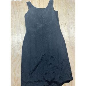 Little Black Dress VTG 100% Silk Tank Knee Length Lined Sz 12